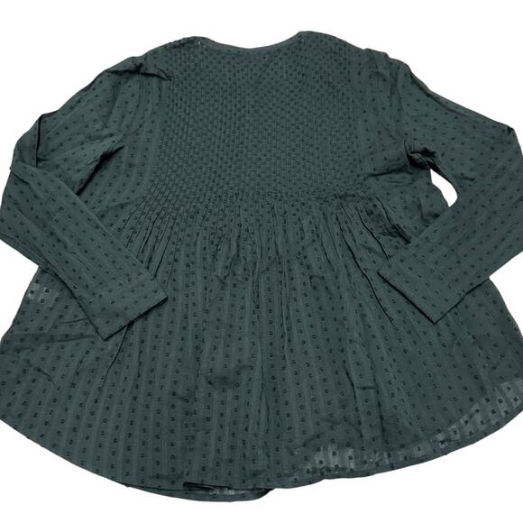 J.Jill Top Womens X Small Petite Black Clip Dot Popover Tunic Cotton - Picture 3 of 8